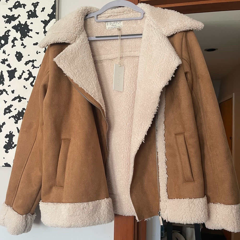 Zsupply Celeste  faux suede Sherpa jacket NWT